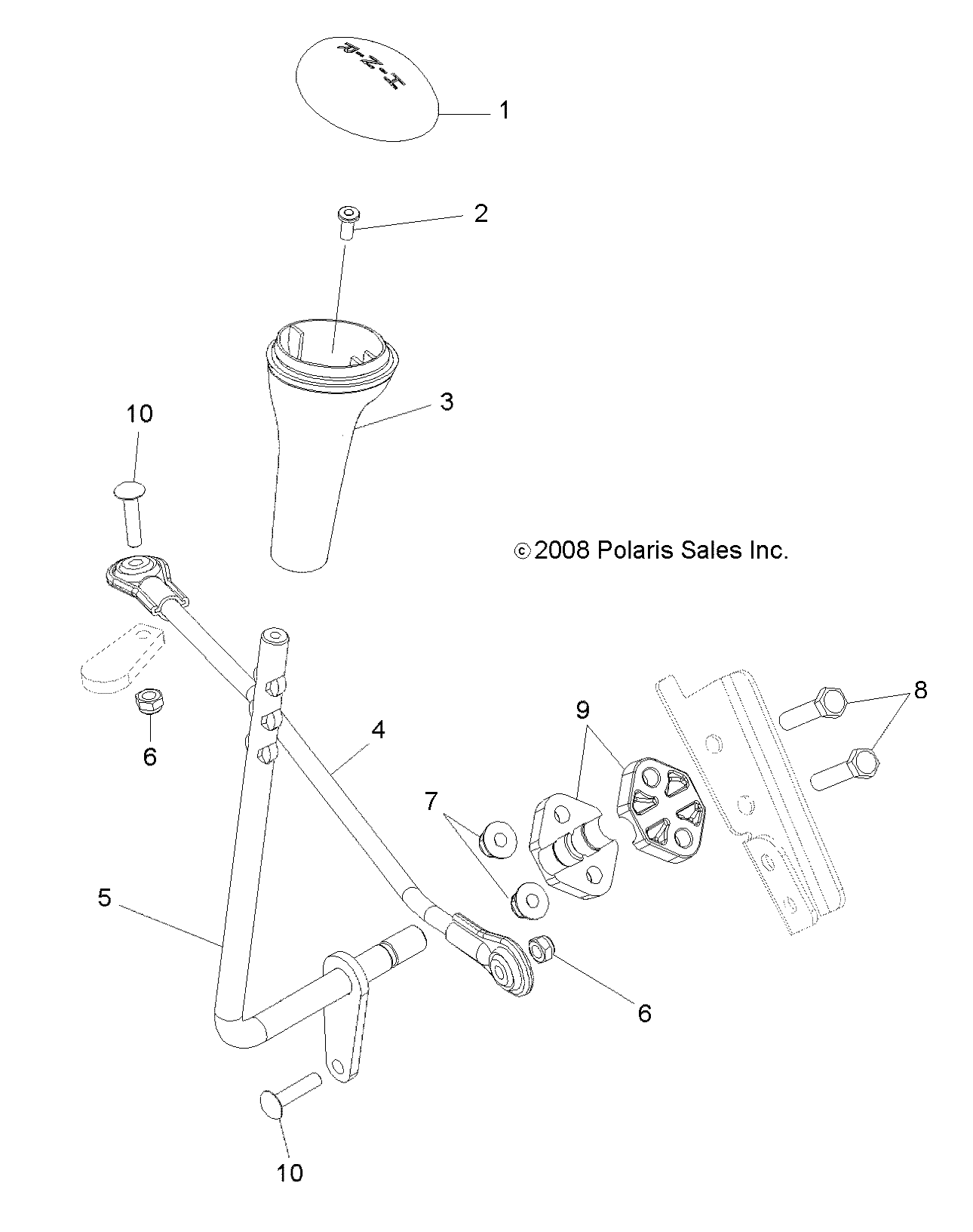 DRIVE TRAIN, GEAR SELECTOR - A10NG50FA (49ATVGEARSELECT10TBLZR)