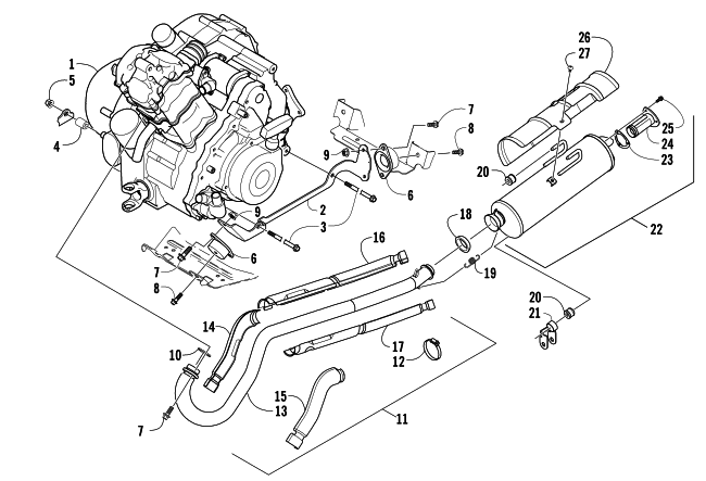 ENGINE AND EXHAUST