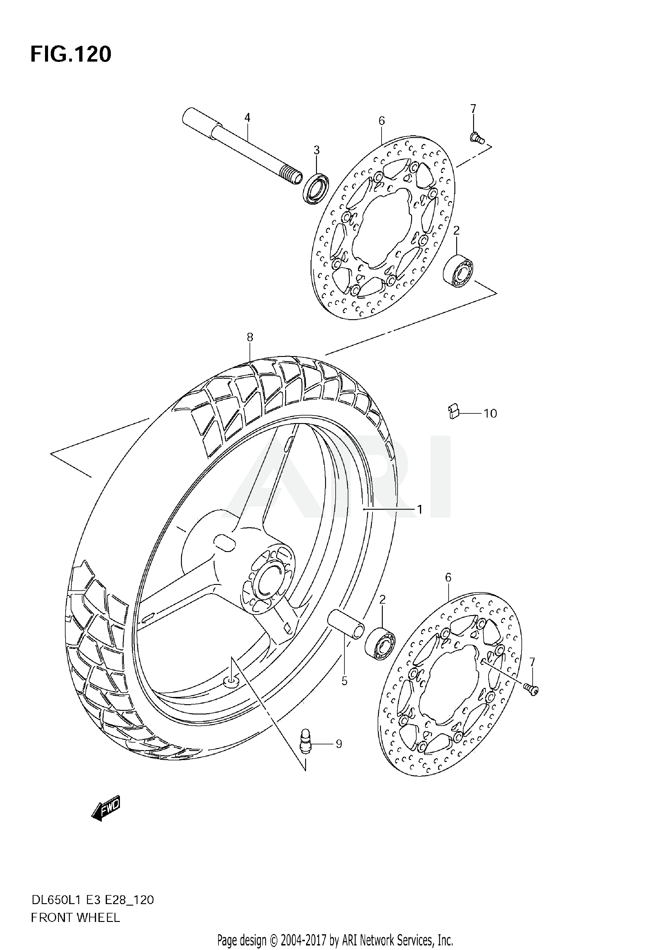 FRONT WHEEL (DL650 L1 E33)