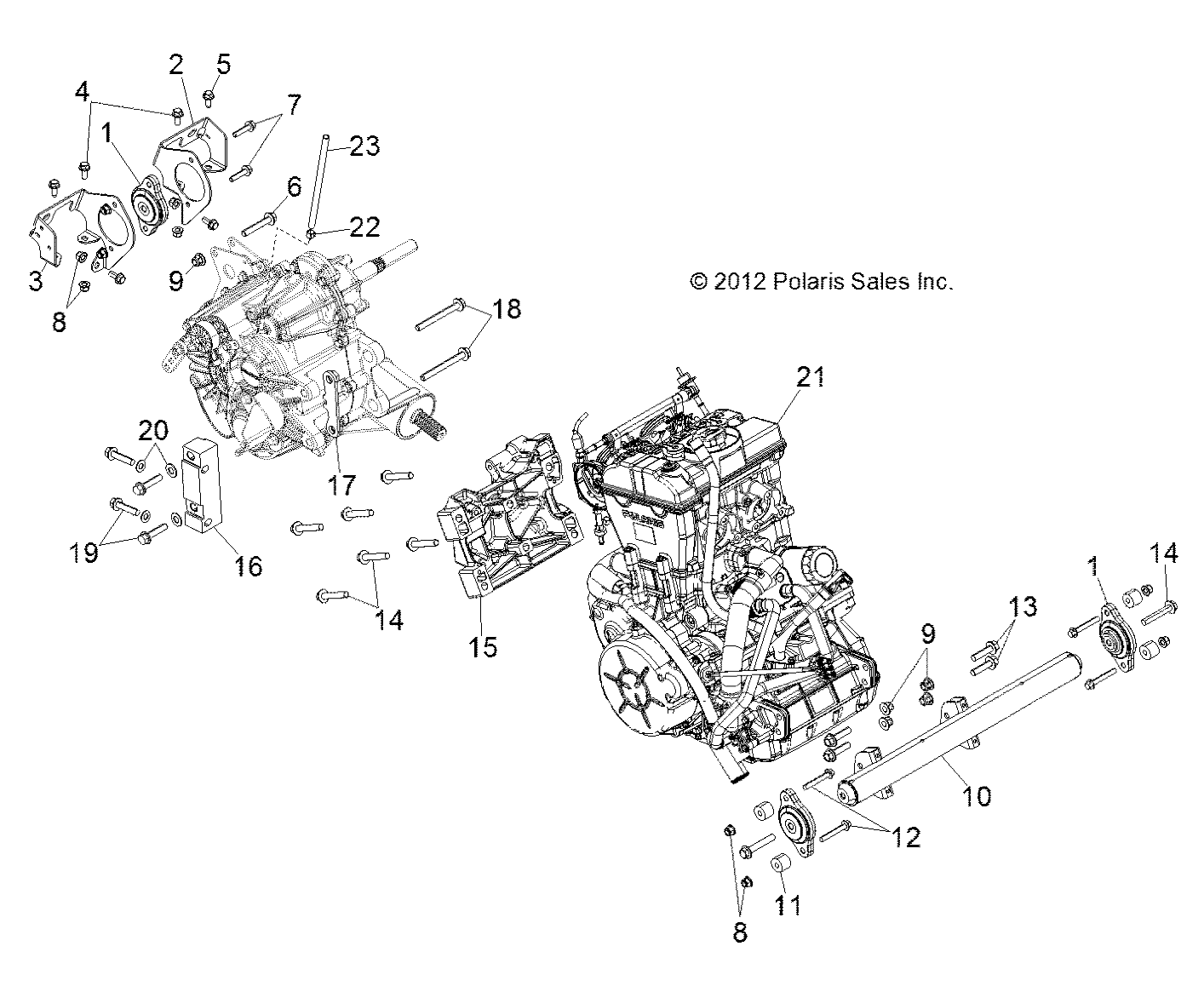 ENGINE, TRANSMISSION MOUNTING - Z14XT9EFX (49RGRENGINEMTG13RZRXP4)