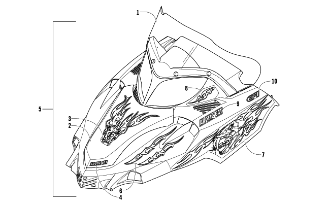 HOOD AND WINDSHIELD ASSEMBLY