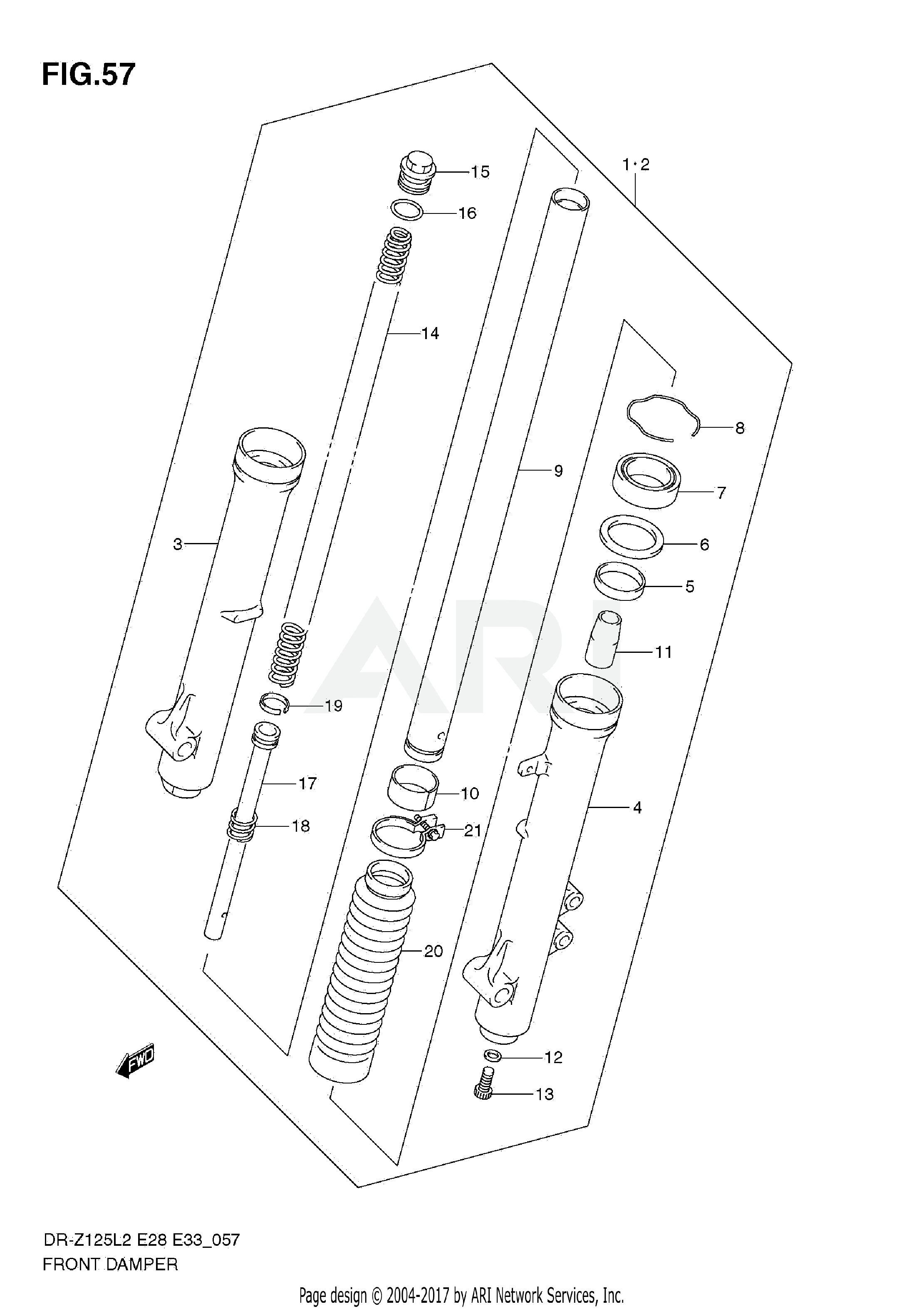 FRONT DAMPER (DR-Z125L E33)