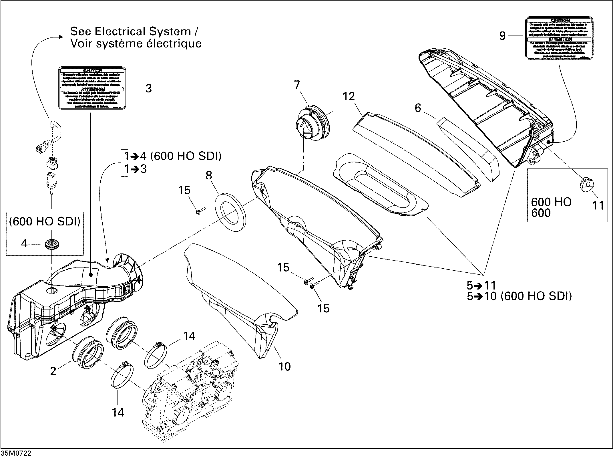 Air Intake System 500SS, 600 HO