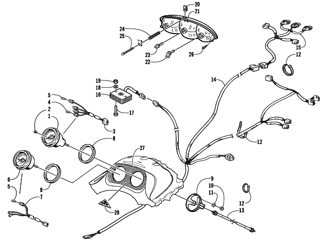 HEADLIGHT, INSTRUMENTS, AND WIRING ASSEMBLIES