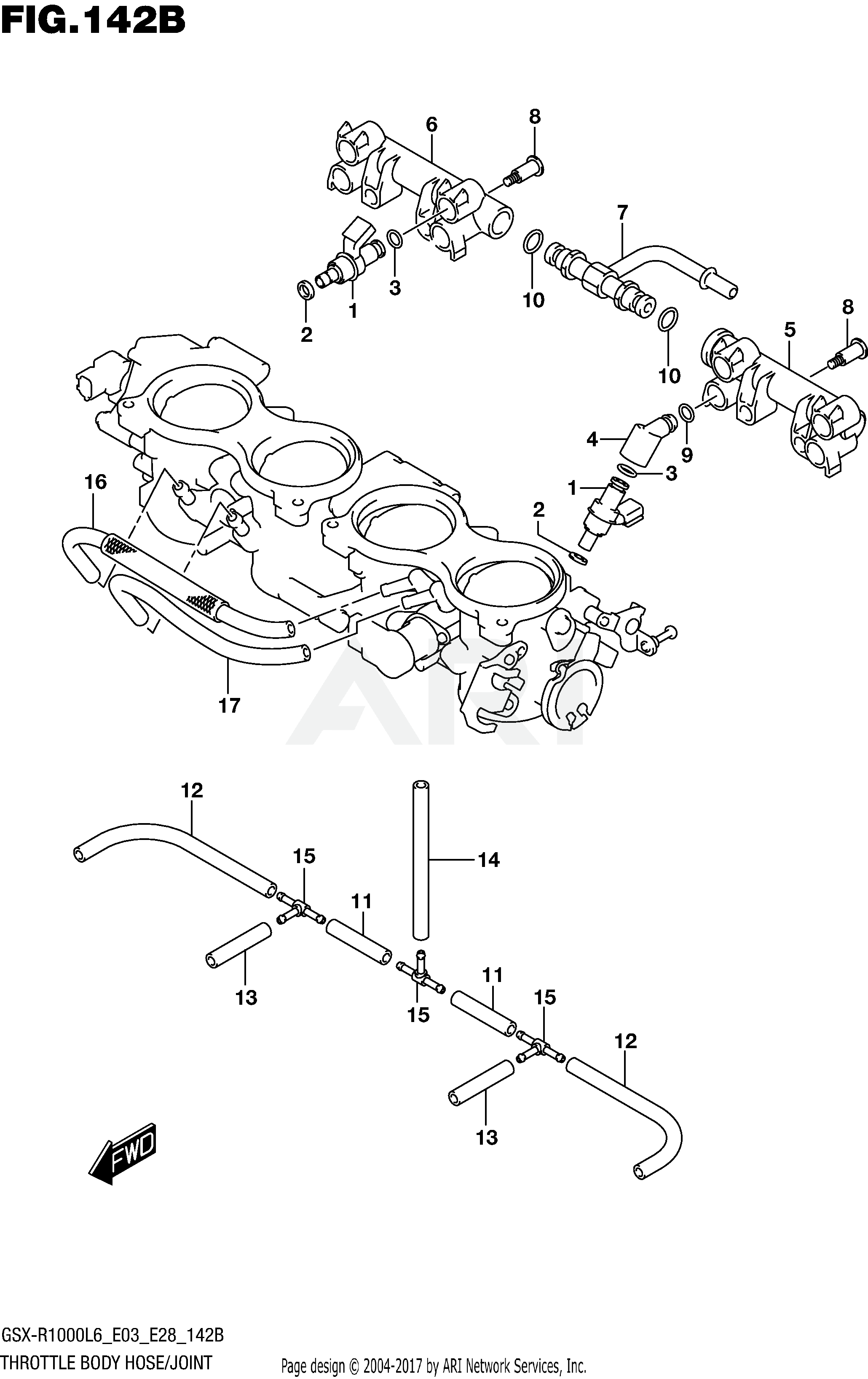 THROTTLE BODY HOSE/JOINT (GSX-R1000L6 E28)