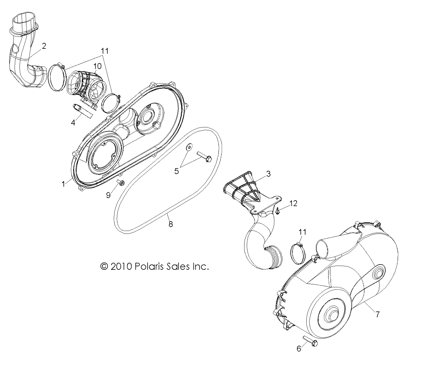 DRIVE TRAIN, CLUTCH COVER and DUCTING - R11XY76FX (49RGRCLUTCHCVR11RZRS)