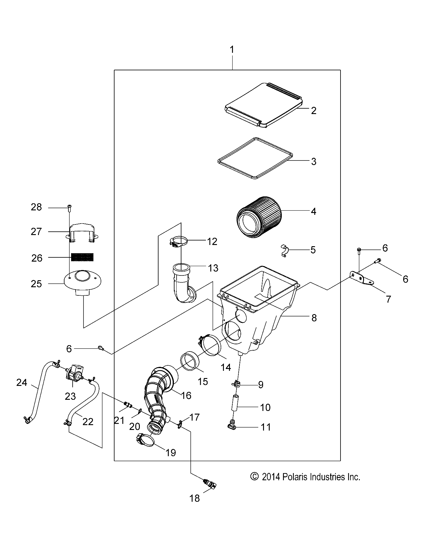 ENGINE, AIR INTAKE SYSTEM - R15YAV17AA/AF/BA/BF (49RGRAIRBOX15RZR170)