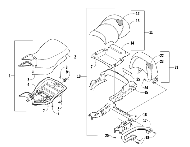 SEAT AND BACKREST ASSEMBLY
