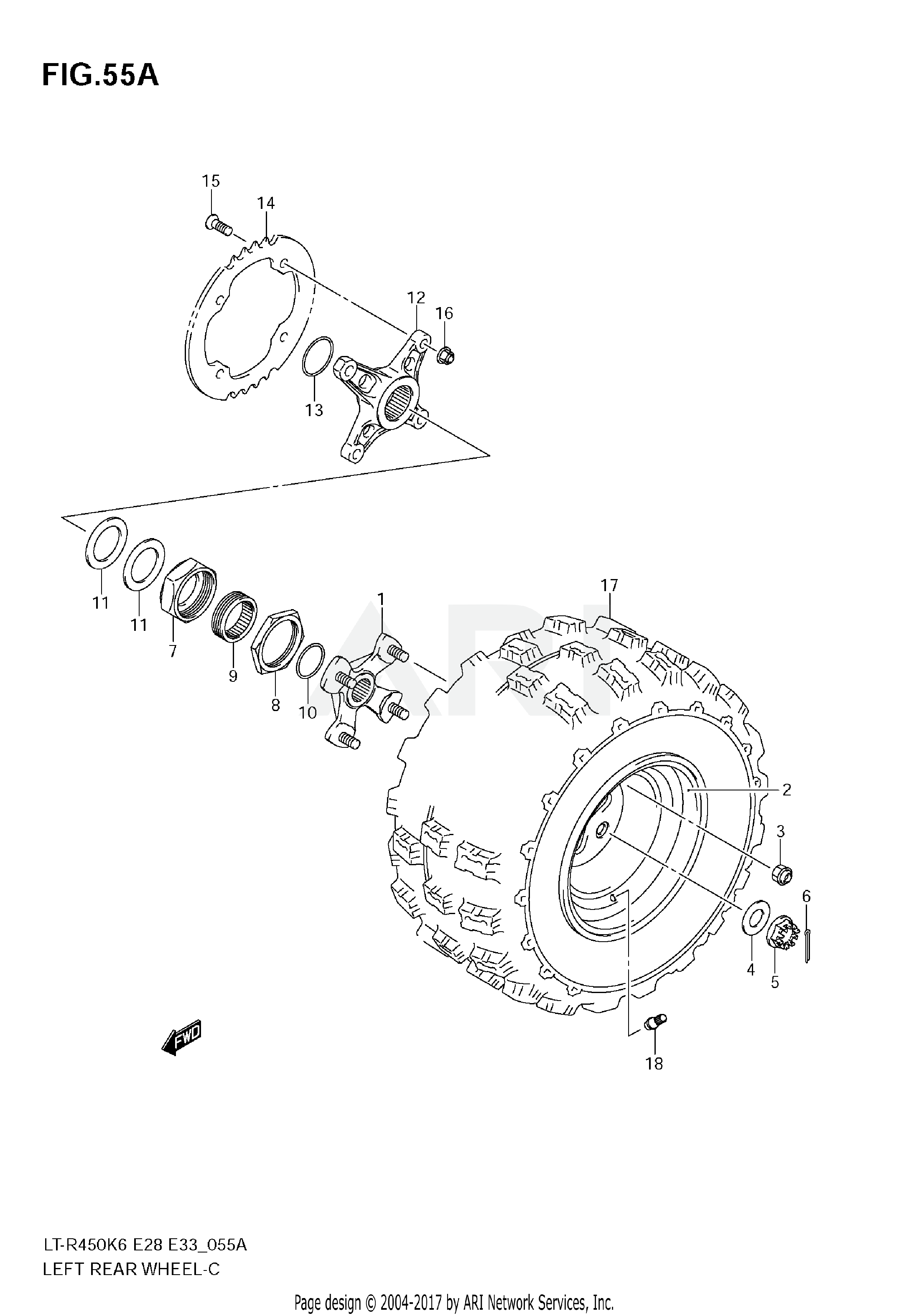 LEFT REAR WHEEL (MODEL K8/K9)