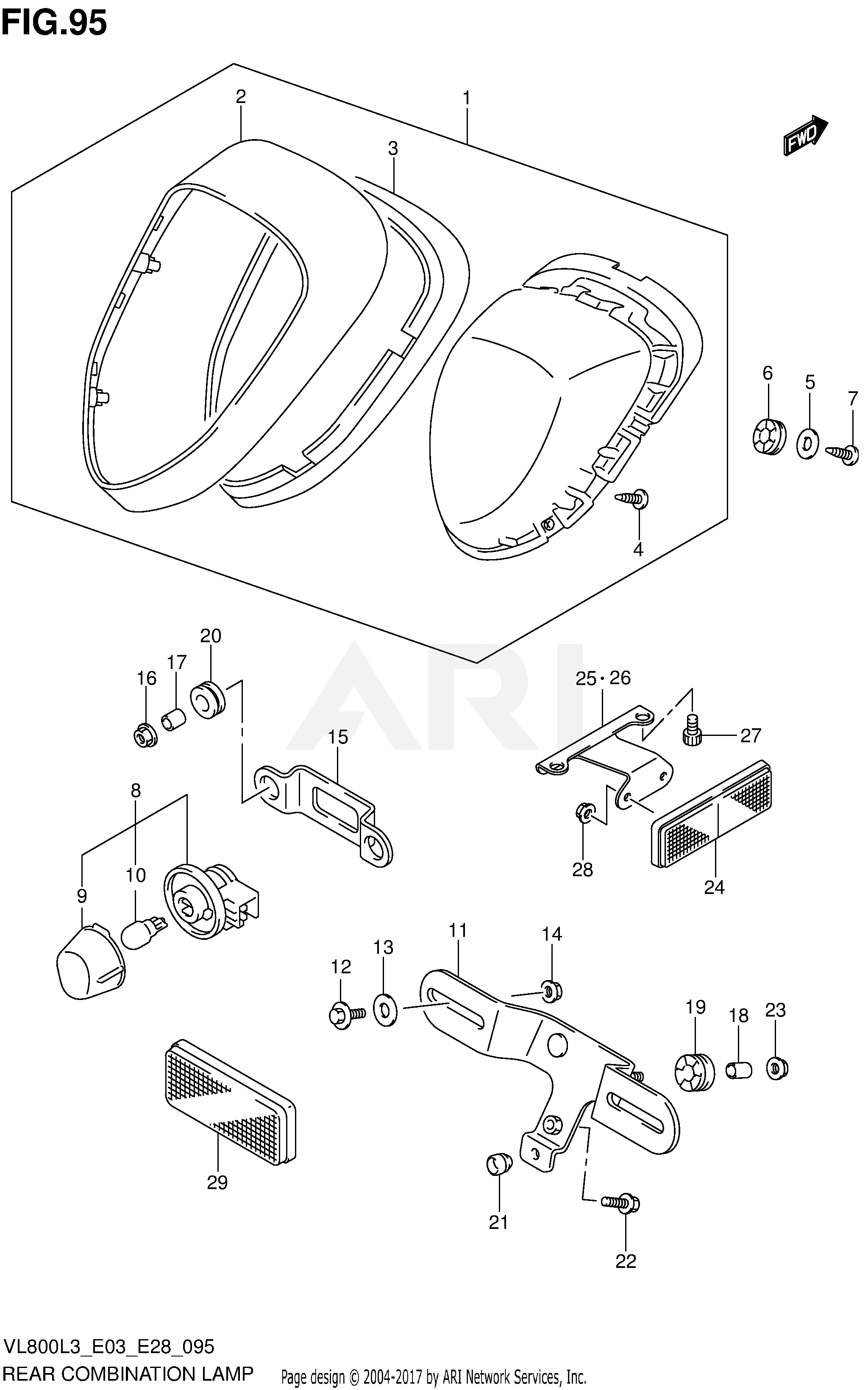 REAR COMBINATION LAMP (VL800TL3 E28)