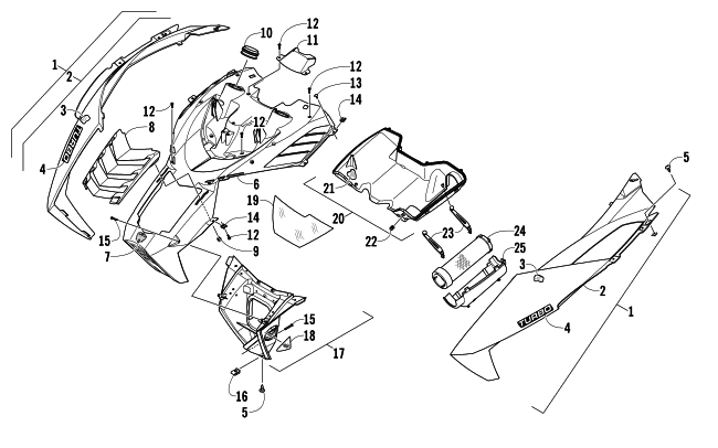 HOOD AND AIR INTAKE ASSEMBLY