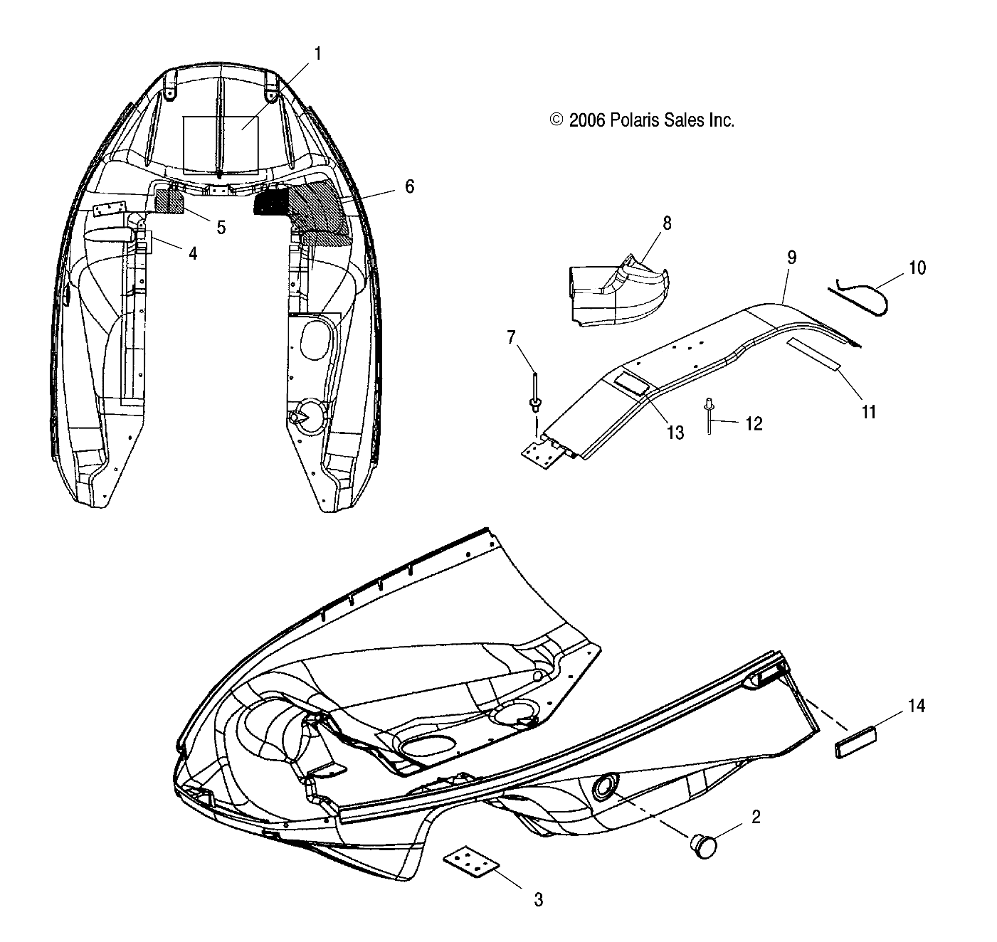 BODY, NOSEPAN FOIL AND CLUTCH GUARD - S08NB3AS (49SNOWNOSEPANFOIL08340)