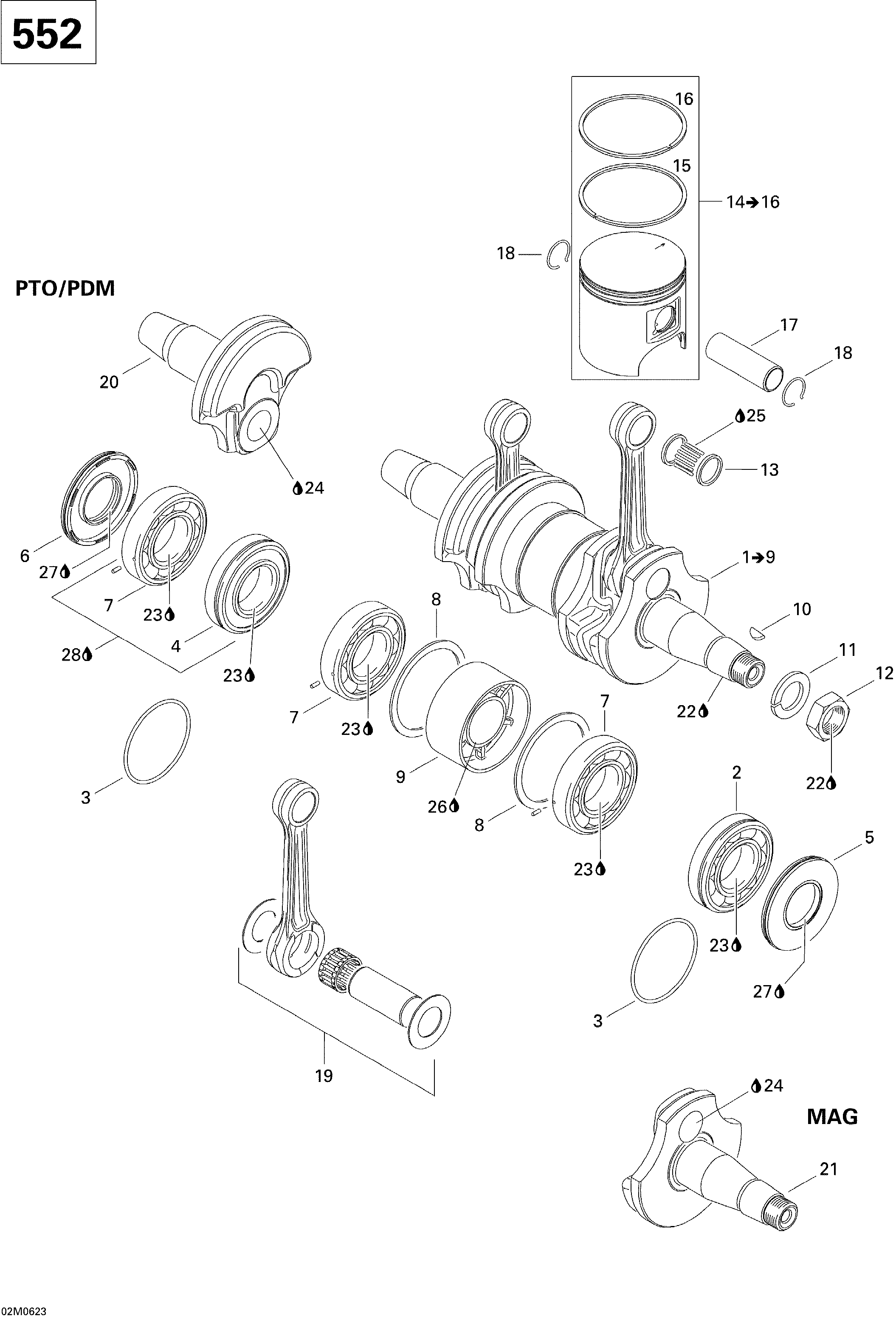 Crankshaft And Pistons 552