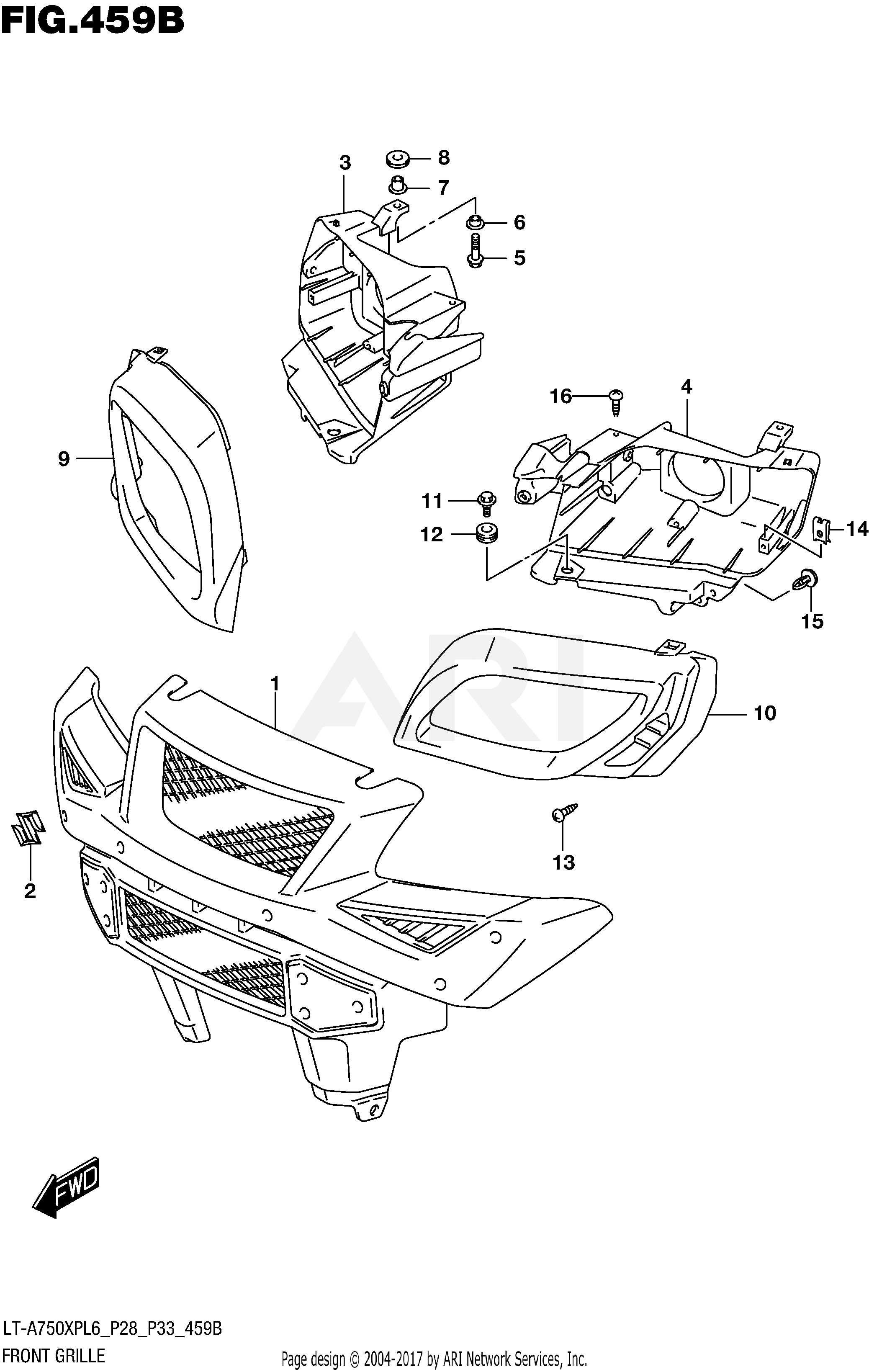 FRONT GRILLE (LT-A750XPZL6 P28)