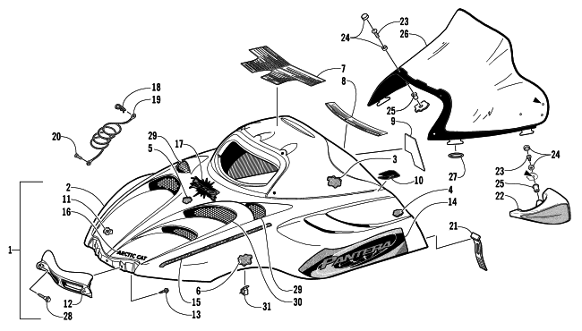 HOOD AND WINDSHIELD ASSEMBLY