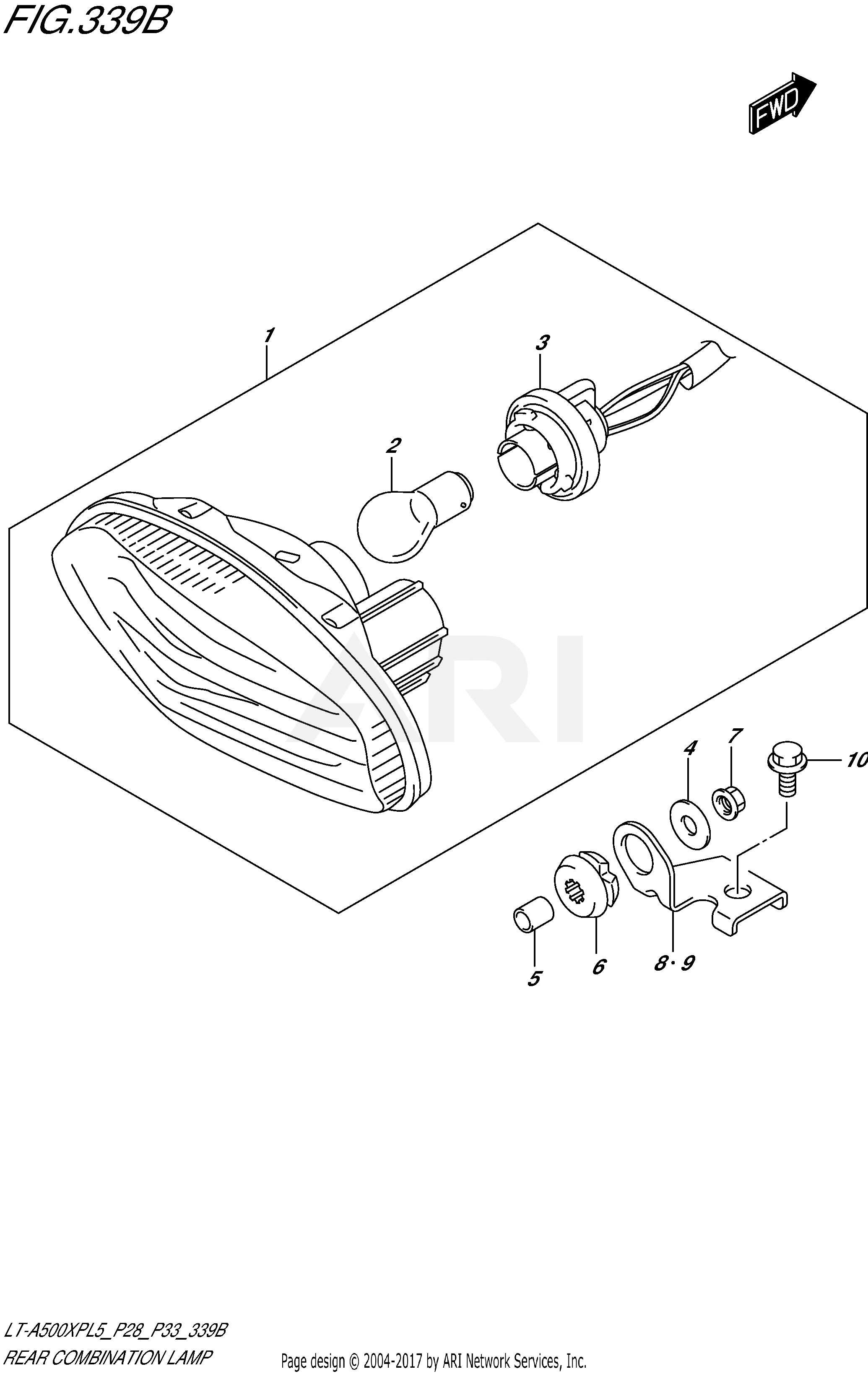 REAR COMBINATION LAMP (LT-A500XPL5 P33)