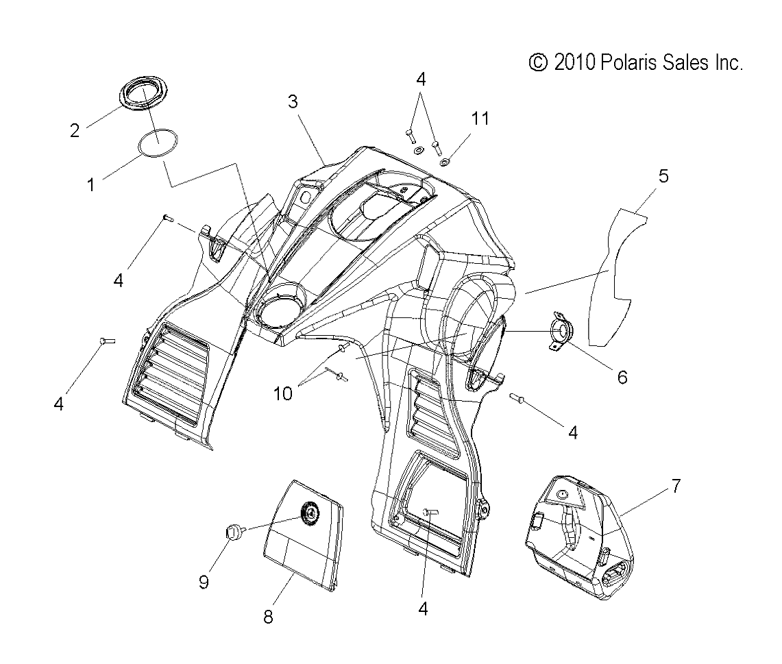 BODY, CONSOLE - S11PS6HSA/HSL (49SNOWCONSOLE11600SB)