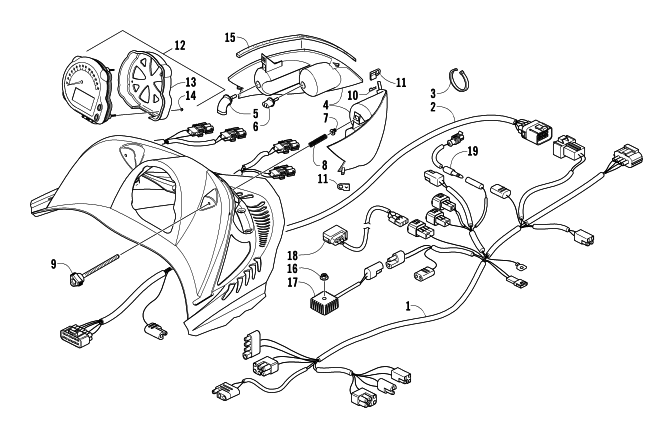 HEADLIGHT, INSTRUMENTS, AND WIRING ASSEMBLIES