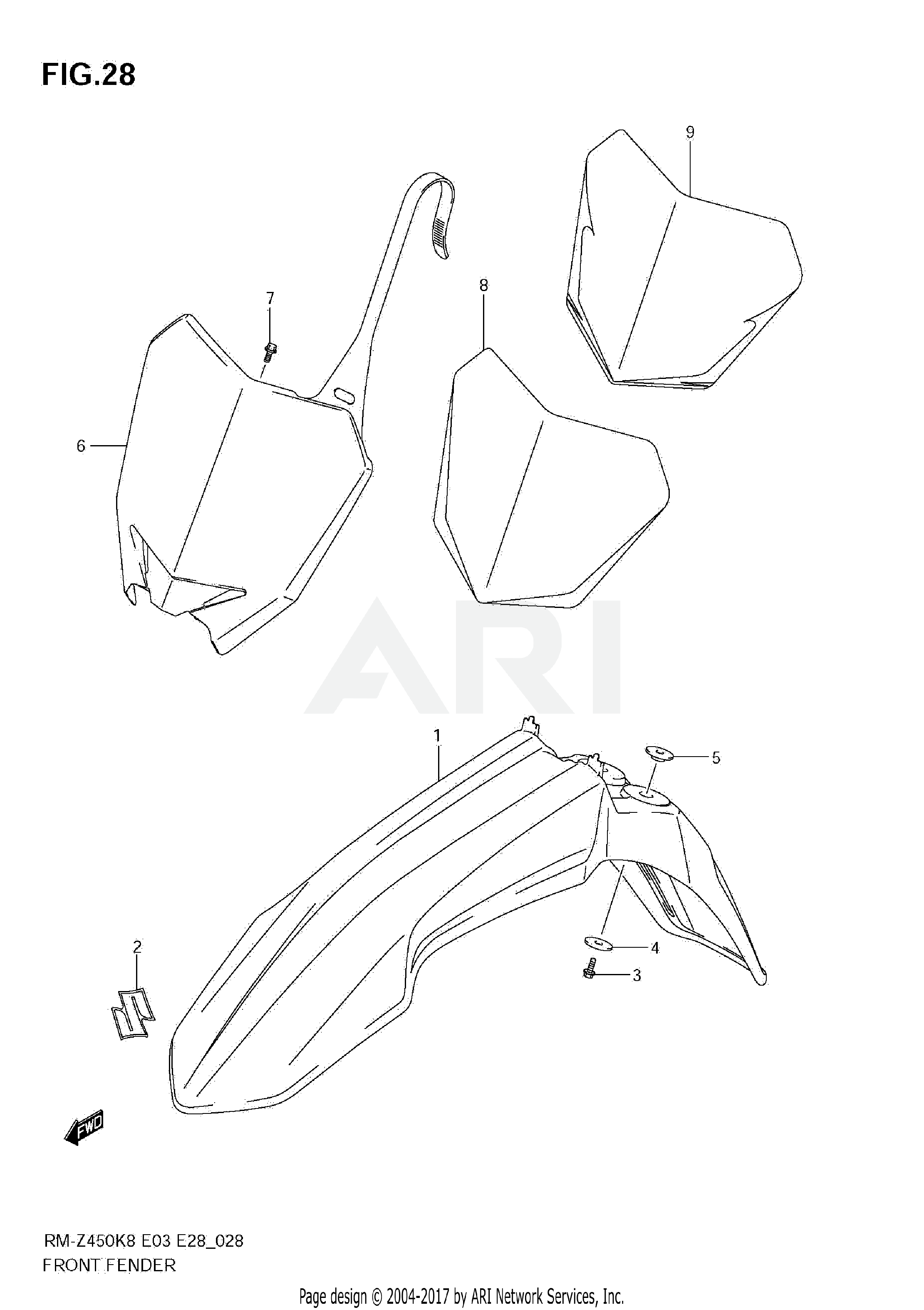 FRONT FENDER (RM-Z450 K8/K9/L0)