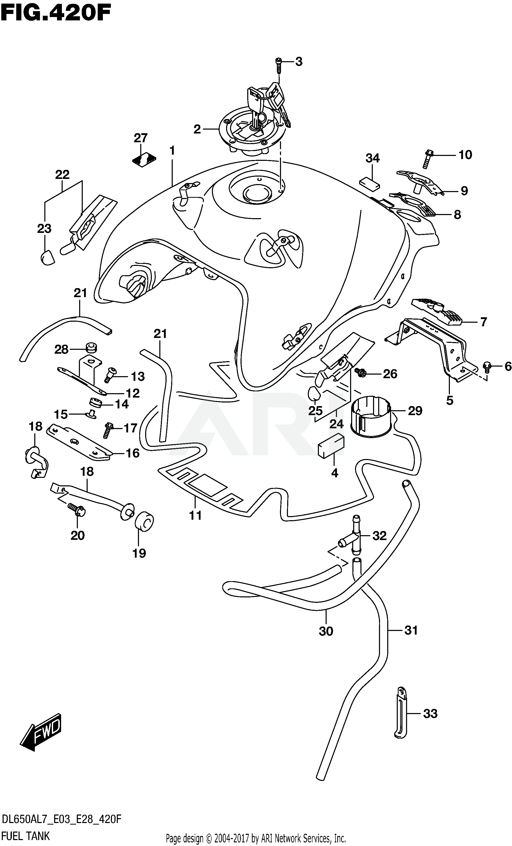 FUEL TANK (DL650AL7 E33) (FOR YVB,YWW)