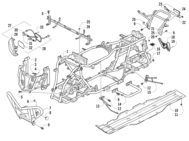 BUMPER, FRAME, AND HEADLIGHT ASSEMBLIES