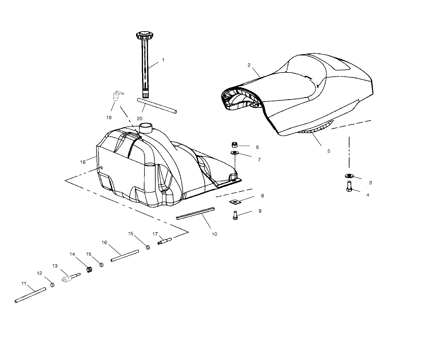 SEAT and GAS TANK - S03NK7CS/A-S03NL7CS/A-S03NK8CS/A-S03NL8CS/A-S03NM8CS (4978037803A05)