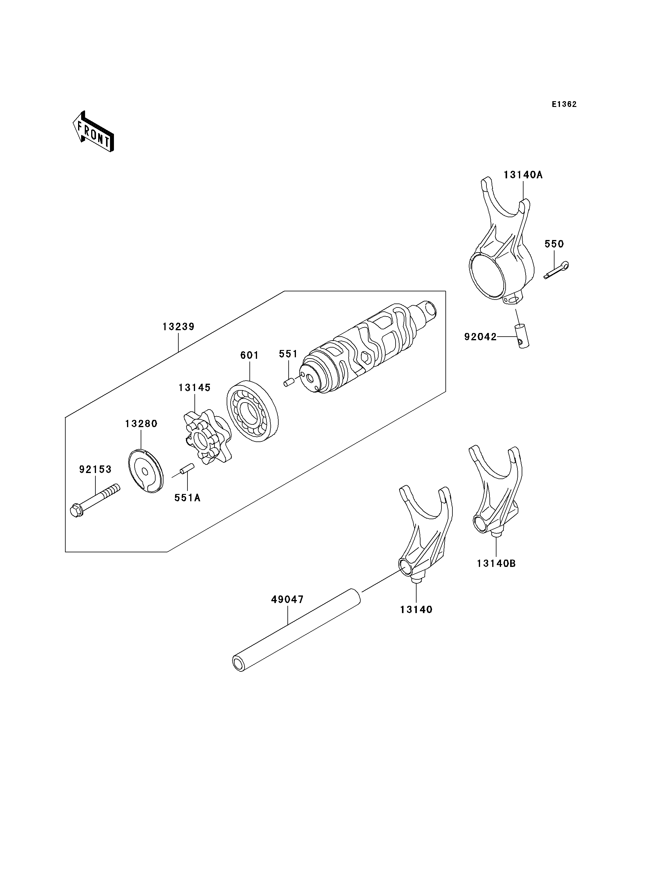 Gear Change Drum/Shift Fork(s)