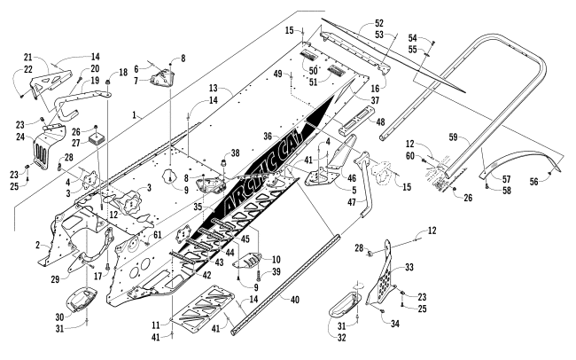 TUNNEL, REAR BUMPER, AND SNOWFLAP ASSEMBLY