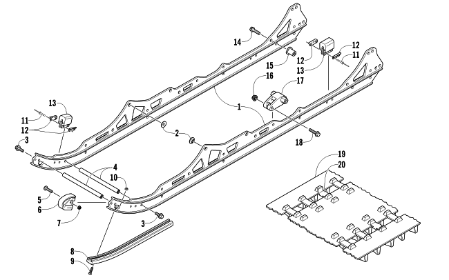 SLIDE RAIL AND TRACK ASSEMBLY