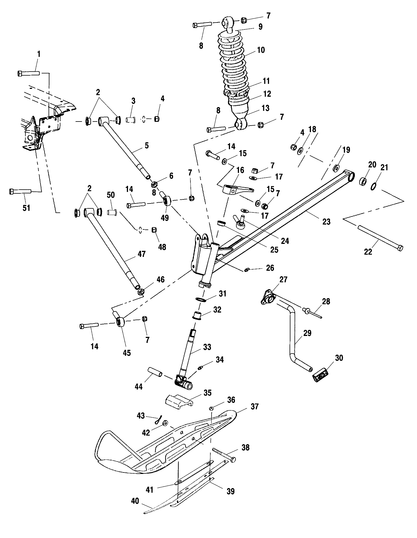 FRONT SUSPENSION and SKI - S01NB4BS (4960876087A013)