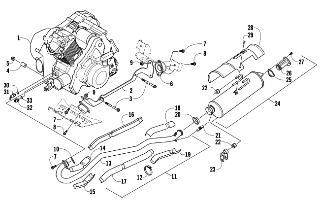 ENGINE AND EXHAUST