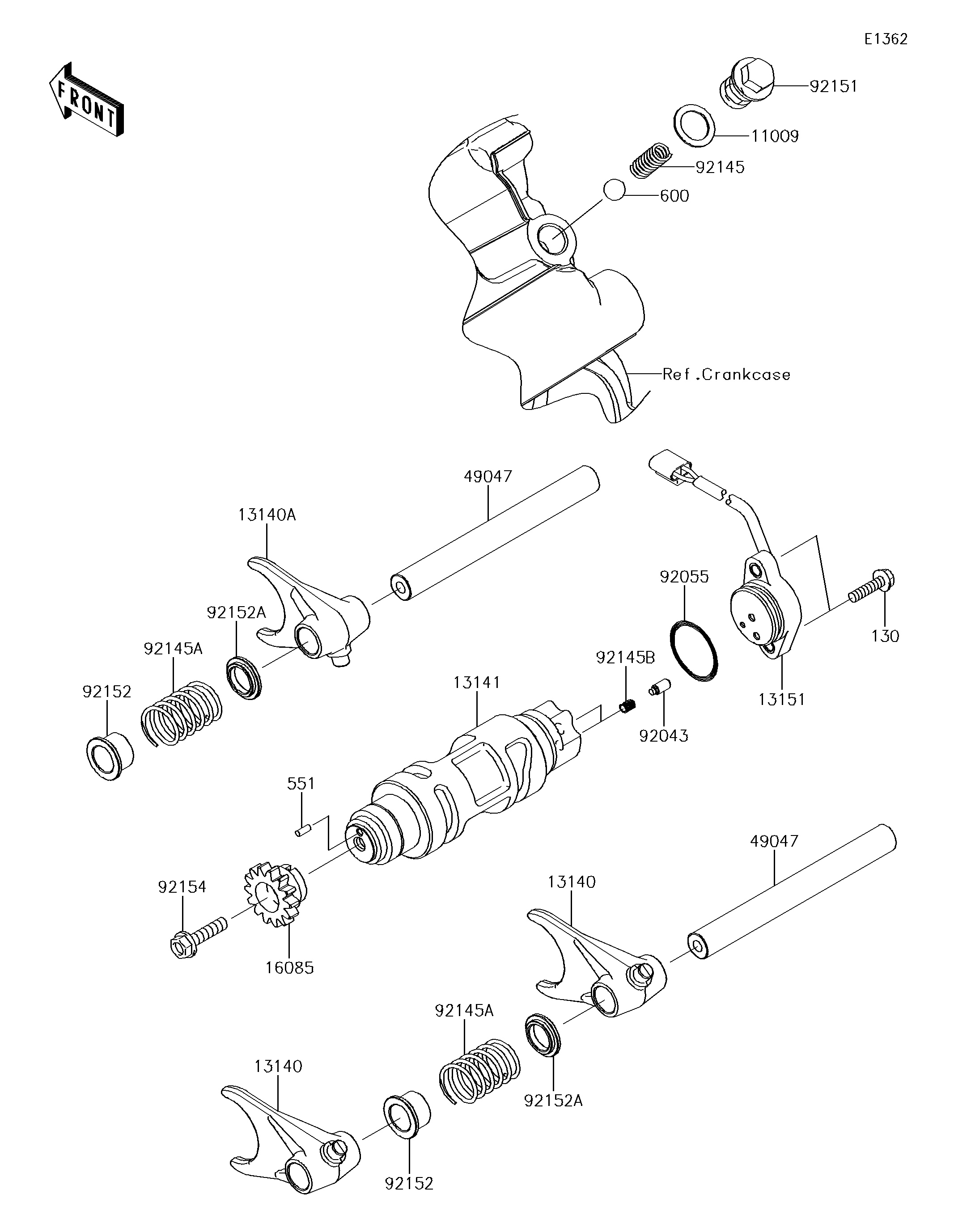 Gear Change Drum/Shift Fork(s)