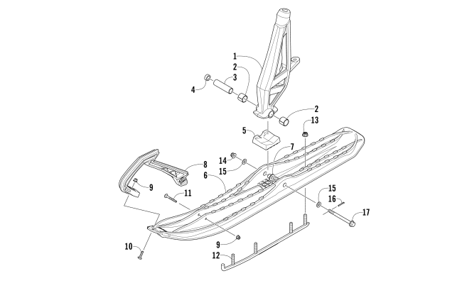 SKI AND SPINDLE ASSEMBLY