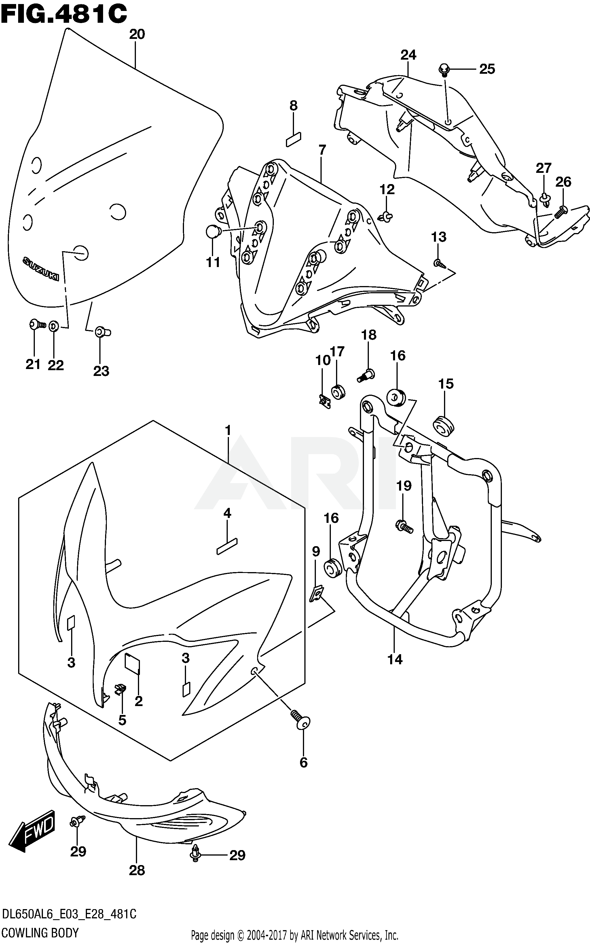 COWLING BODY (DL650AL6 E03)