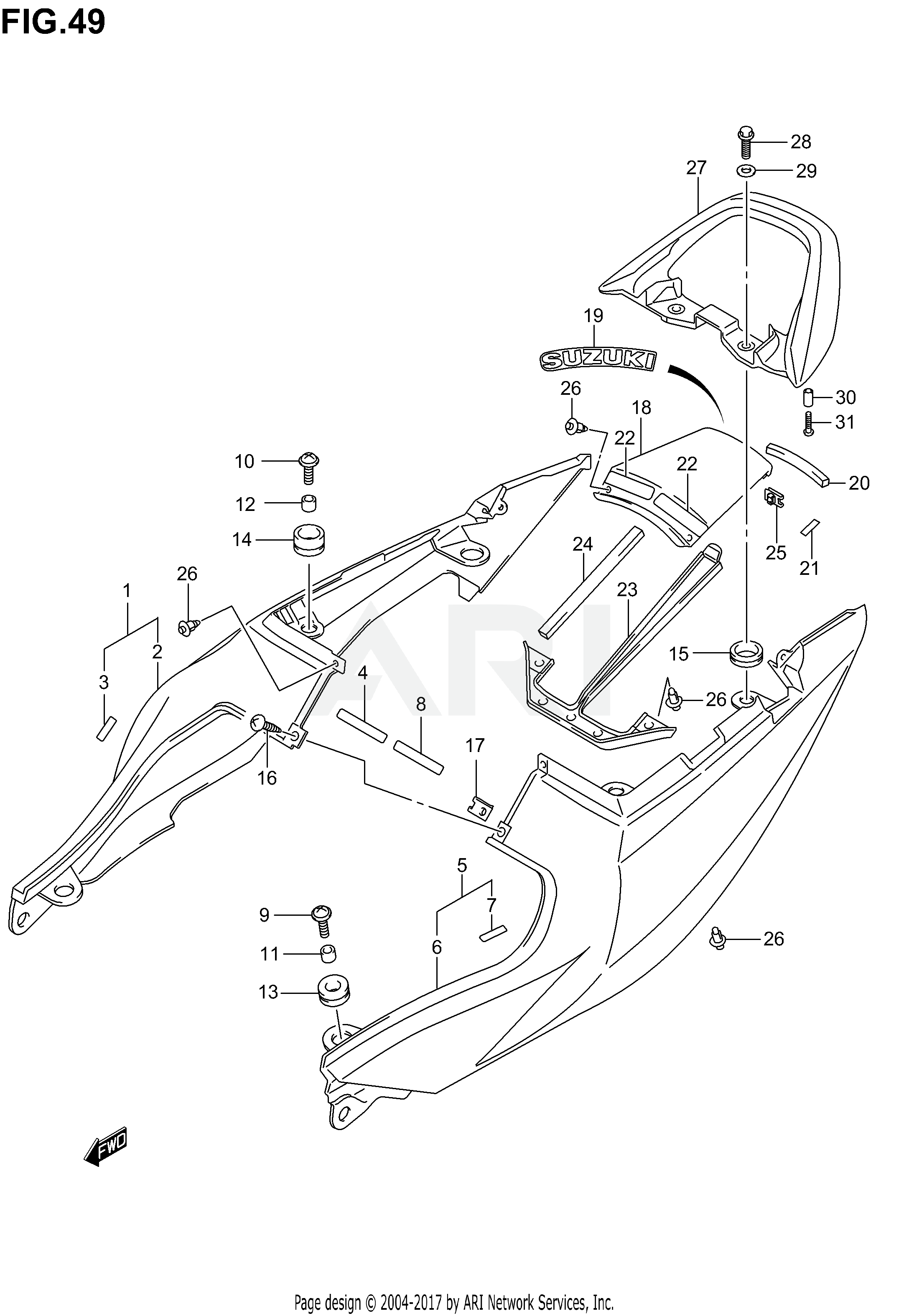 SEAT TAIL COVER (SV1000SK3)