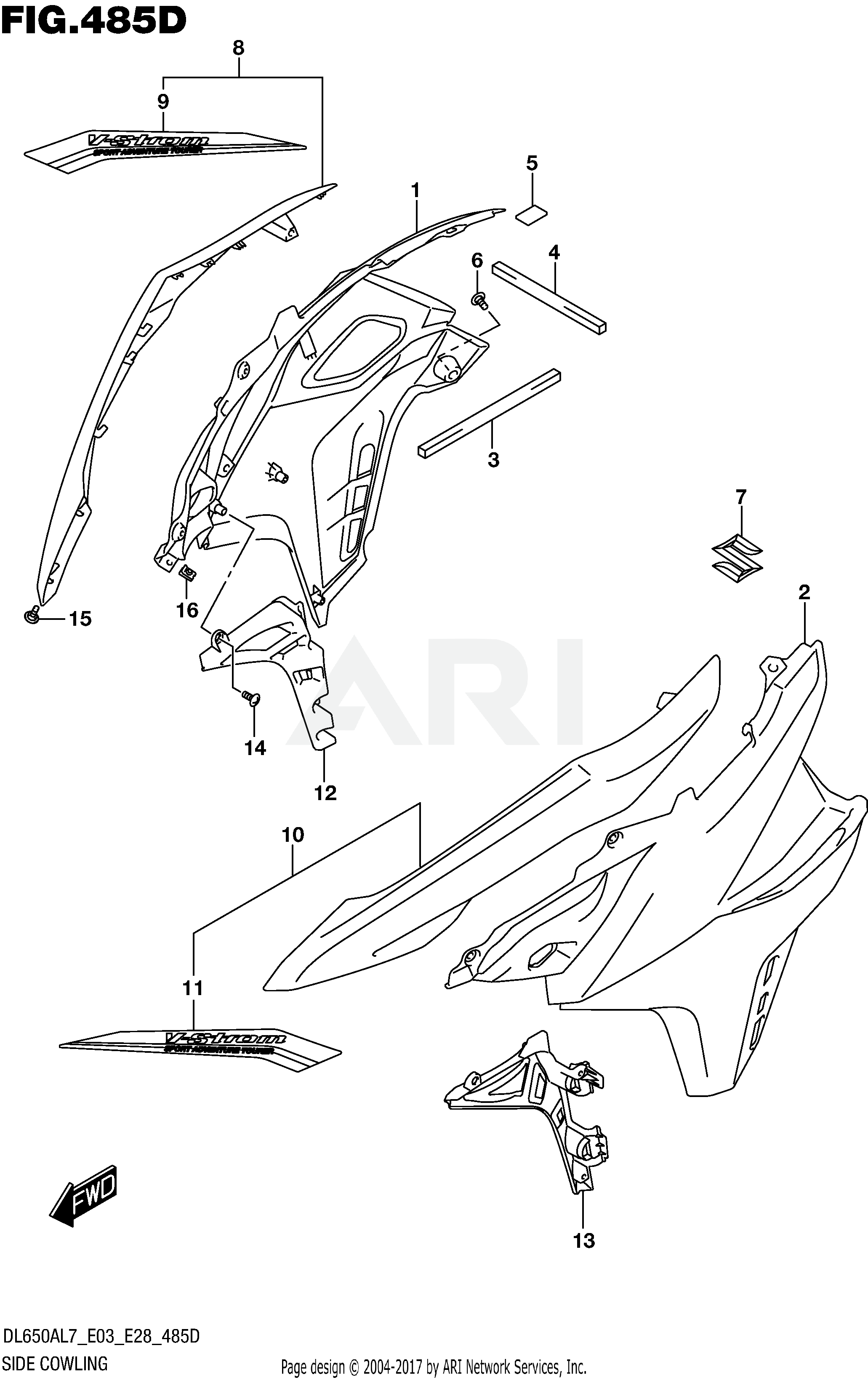 SIDE COWLING (DL650AL7 E28) (FOR YVB,YWW)