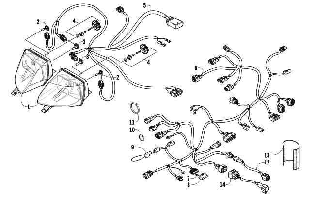 HEADLIGHT AND WIRING ASSEMBLIES