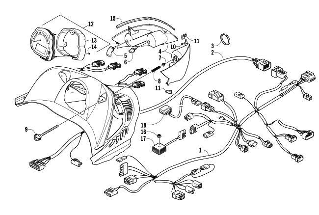 HEADLIGHT, INSTRUMENTS, AND WIRING ASSEMBLIES