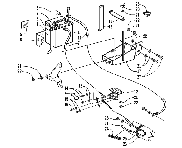 BATTERY, SOLENOID, AND CABLES