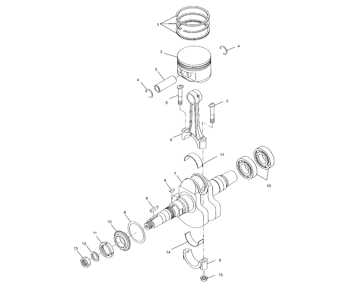 CRANKSHAFT and PISTON - A01CD32AA (4964026402D010)