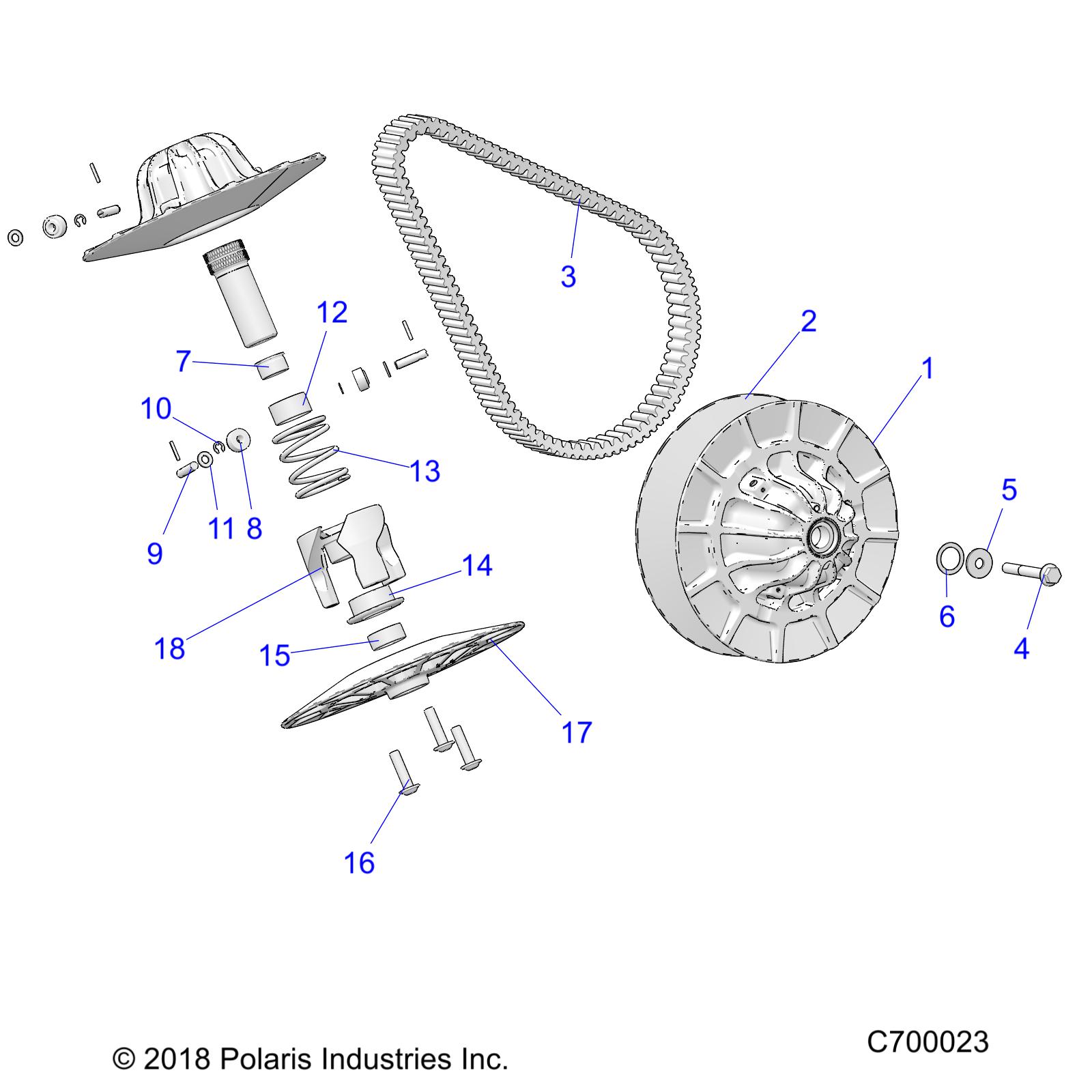 DRIVE TRAIN, SECONDARY CLUTCH - R19RRM99AL (C700023)