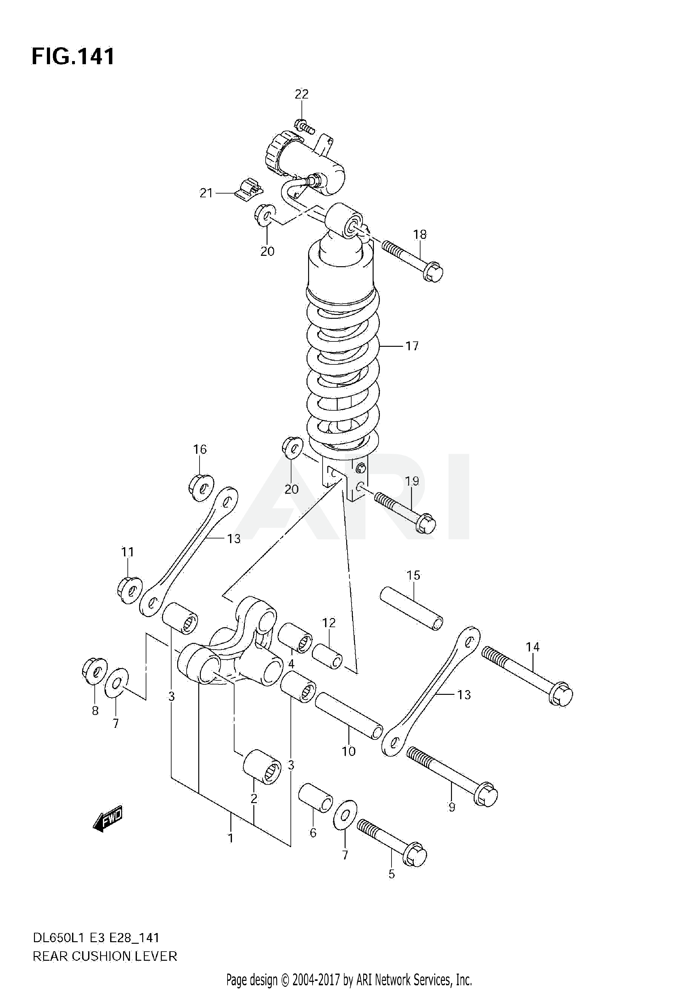 REAR CUSHION LEVER (DL650A L1 E33)