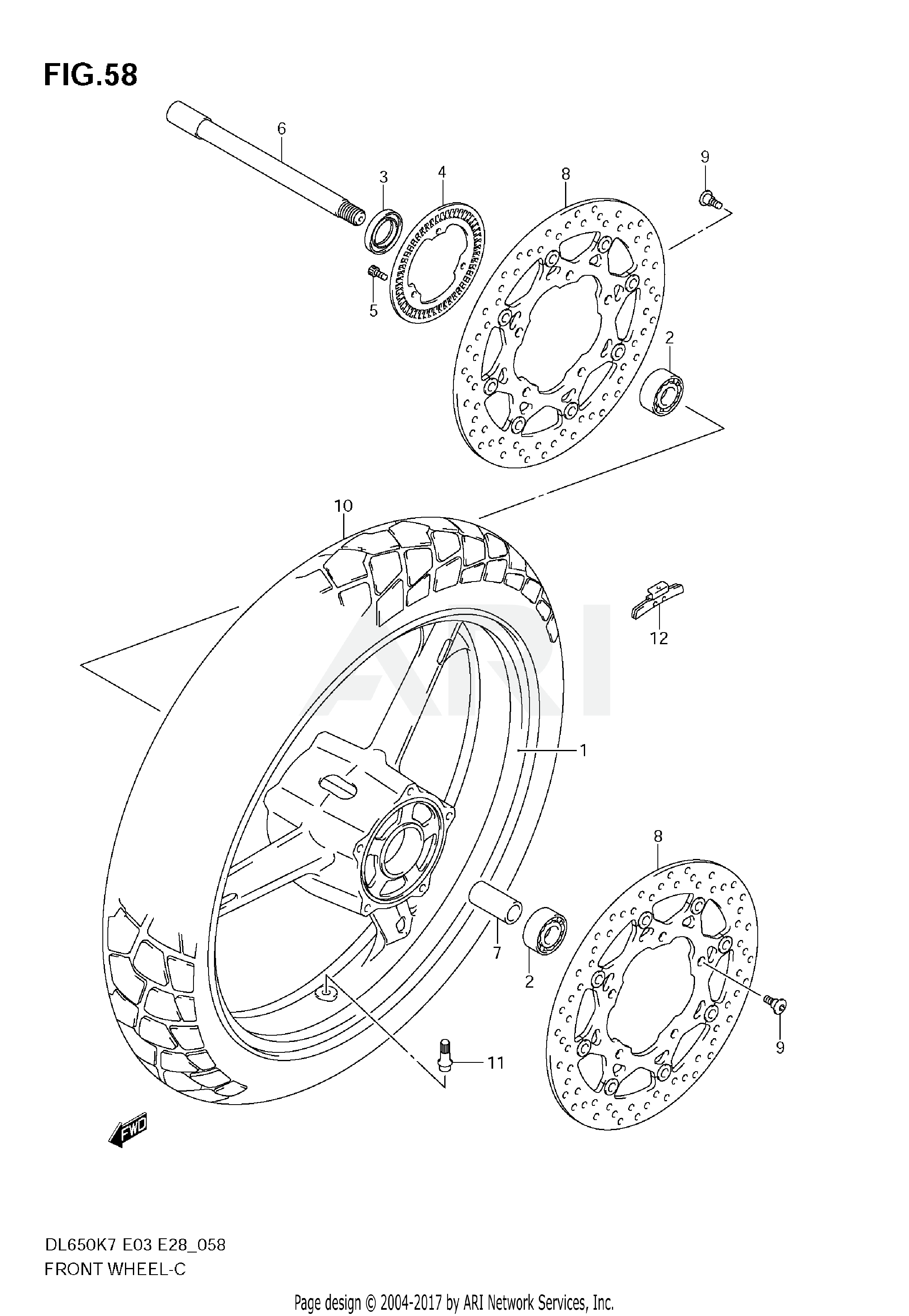 FRONT WHEEL (DL650AK7/AK8/AK9)