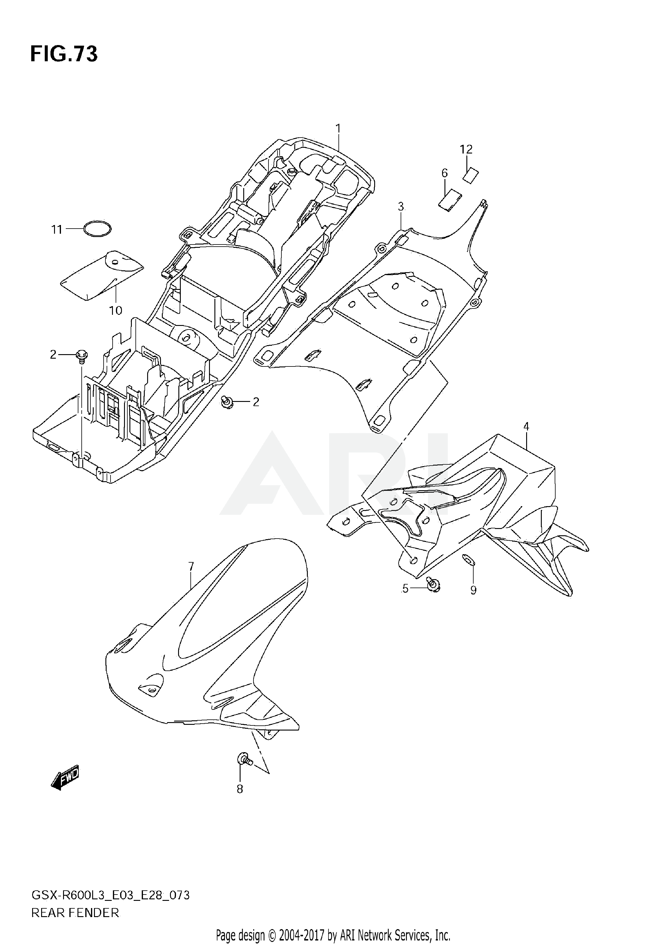 REAR FENDER (GSX-R600L3 E28)