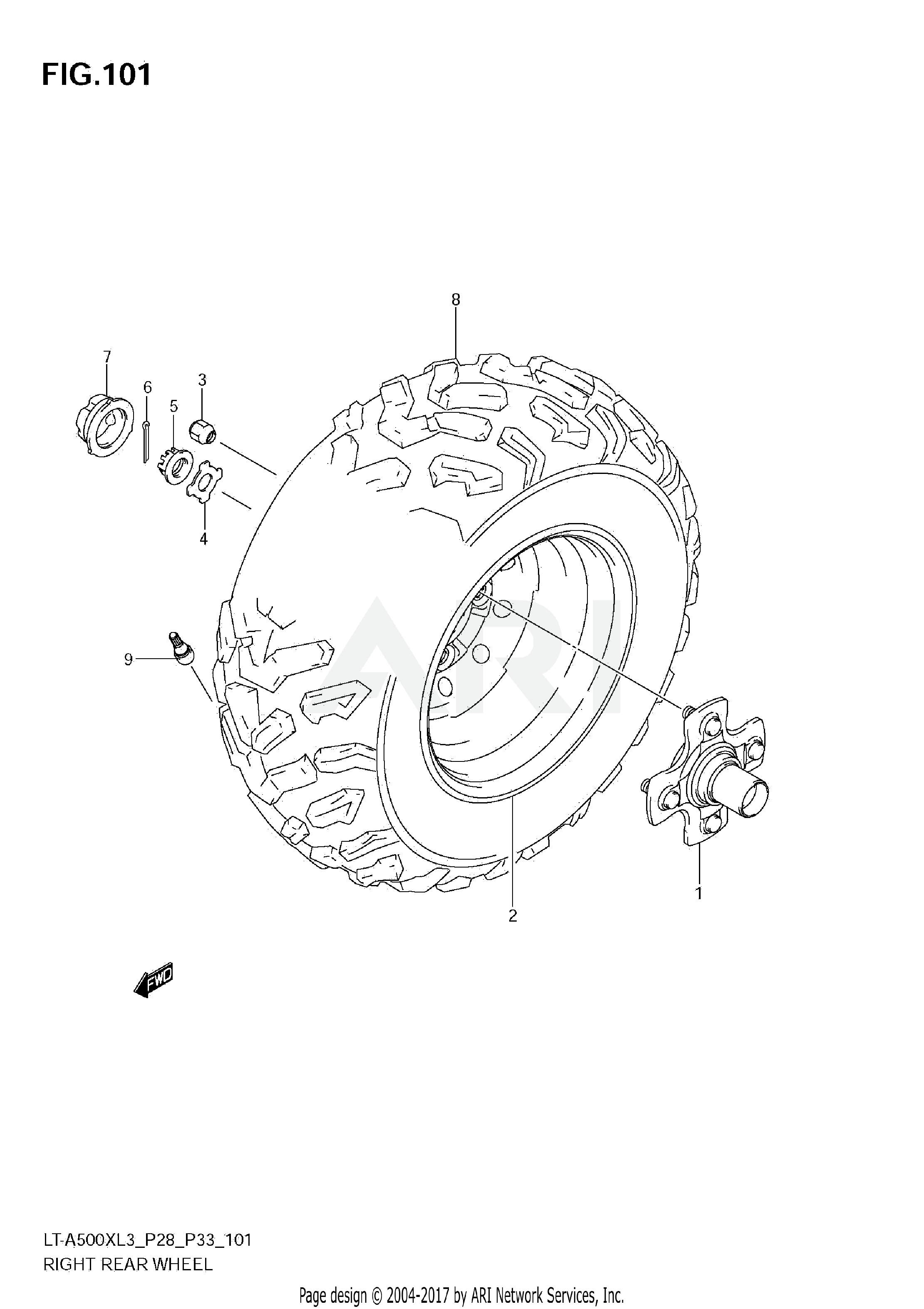 RIGHT REAR WHEEL (LT-A500XZL3 E33)