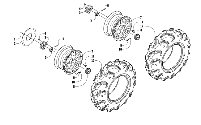 WHEEL AND TIRE ASSEMBLY (VIN: 208323 TO 208411)