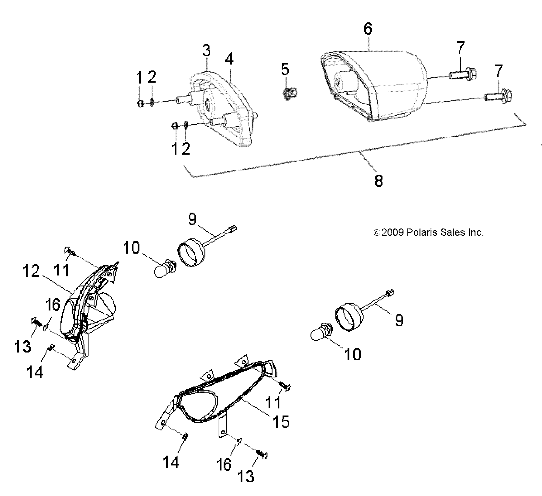 ELECTRICAL, HEADLIGHTand TAILLIGHT - A09KA05AB/AD (49ATVHEADLIGHT07PRED50)