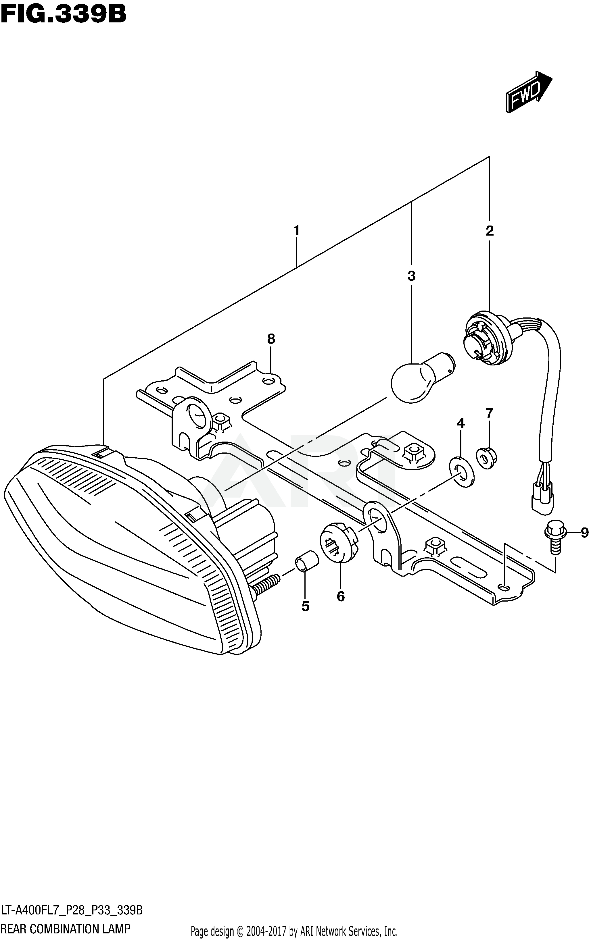 REAR COMBINATION LAMP (LT-A400FL7 P33)