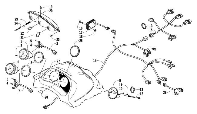 HEADLIGHT, INSTRUMENTS, AND WIRING ASSEMBLIES