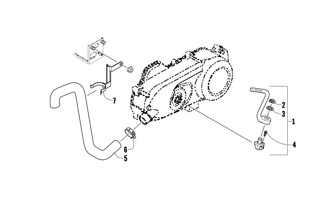 KICK STARTER AND COOLING DUCT ASSEMBLY